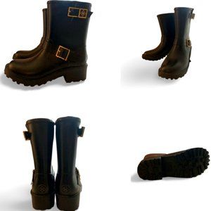 DAV Women's Black Rain Boots